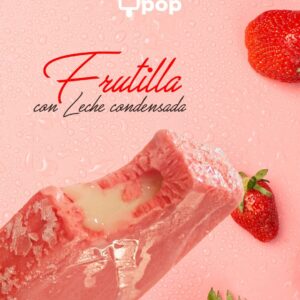 Paleta Frutilla cremosa con leche condensada